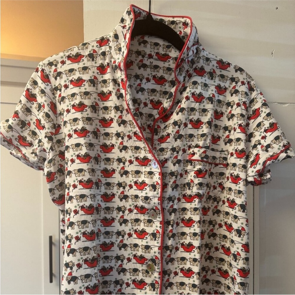 Roller Rabbit Red and White Patterned Pajama Top